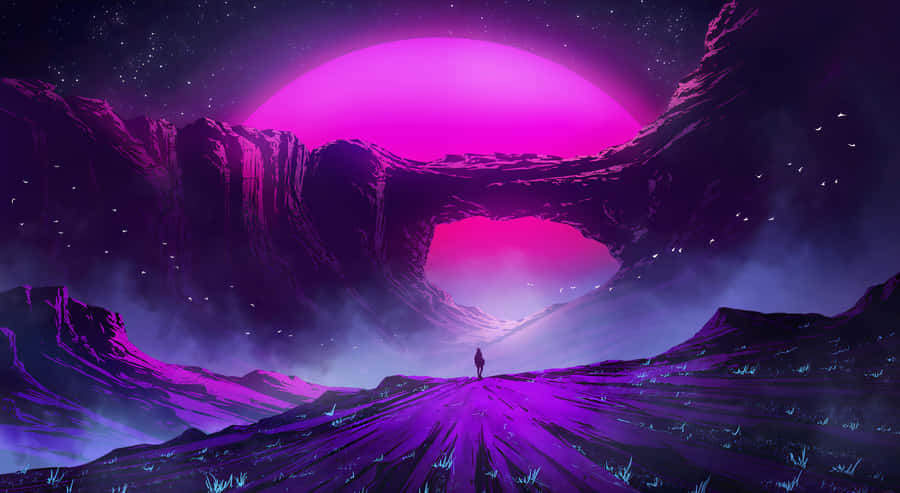 Man On Another Planet With Evening Sky Wallpaper