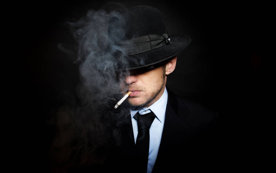 Man Smoking Black Aesthetic Cool Men Wallpaper