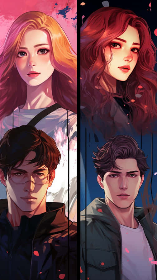 Manhwa Character Collage Wallpaper