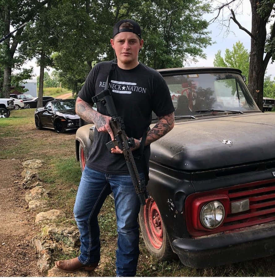 Manwith Firearmand Classic Truck Wallpaper