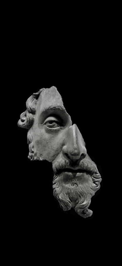 Marcus Aurelius Bust Black Background Wallpaper