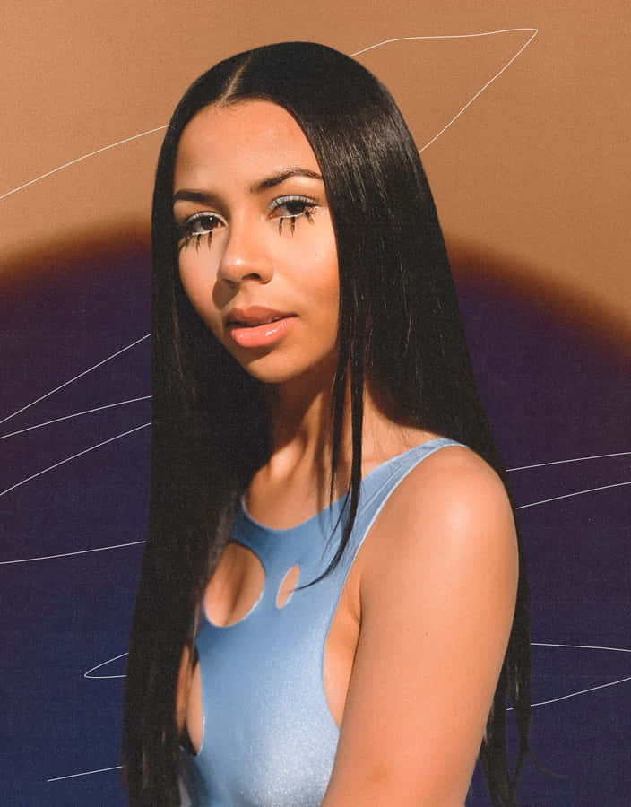 Mariah The Scientist_ Blue Top Portrait Wallpaper