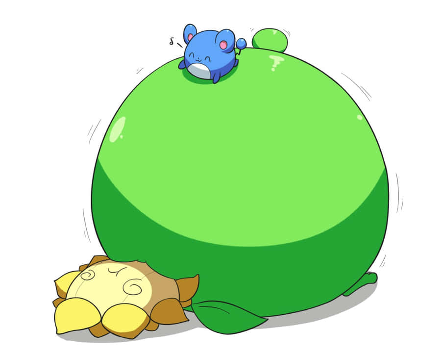 Marill On Bloated Sunflora Wallpaper