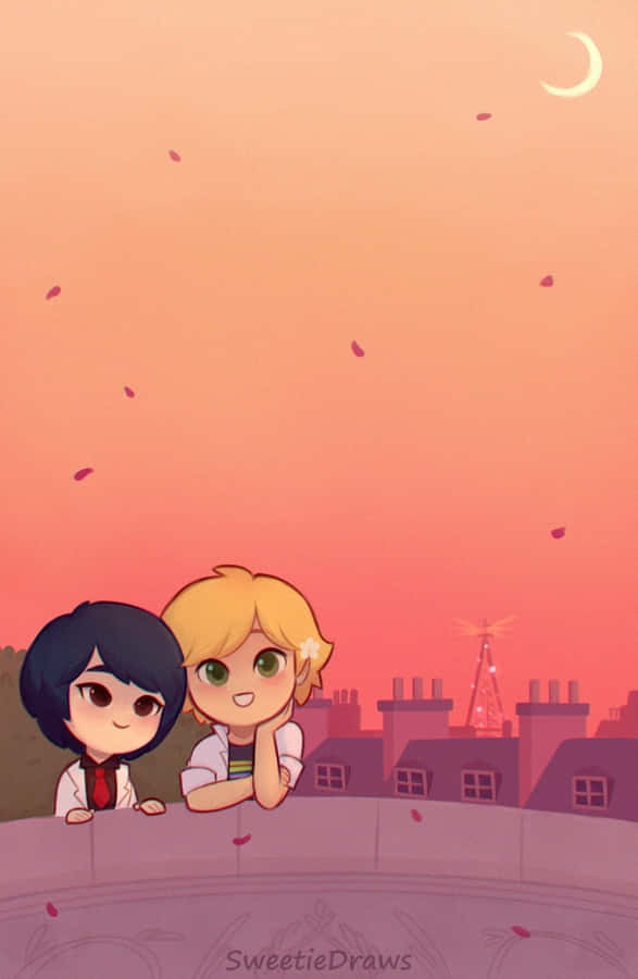Marinette And Adrien - Miraculous Adventure Awaits Wallpaper
