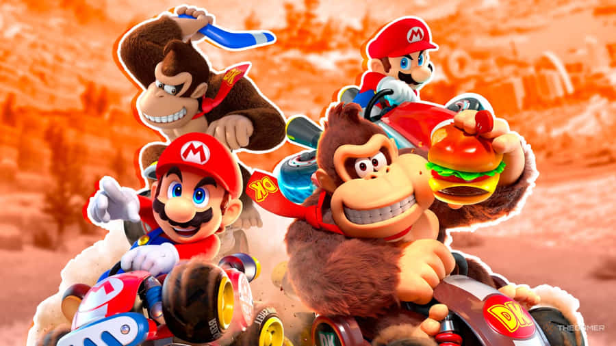Mario Kart Characters Racing Wallpaper