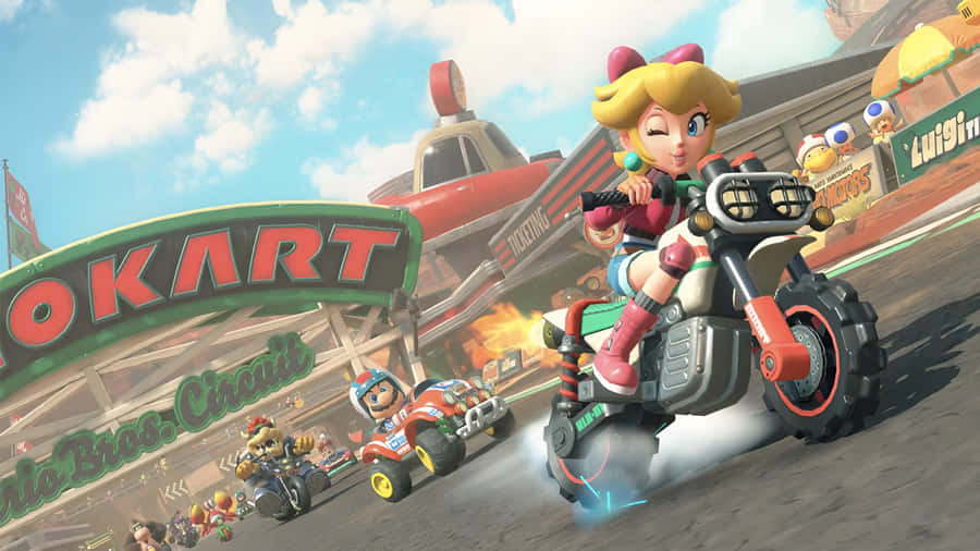 Mario Kart Peach Racing Wallpaper