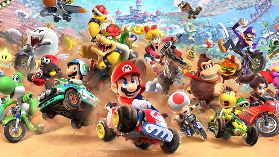 Mario Kart World Characters Wallpaper