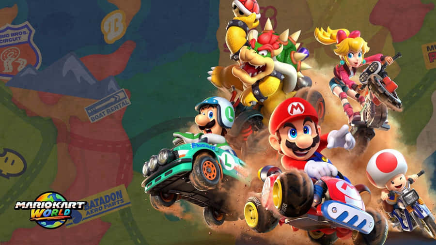 Mario Kart World Characters Wallpaper