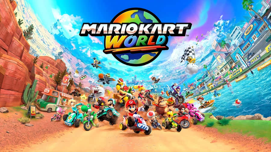 Mario Kart World Launch Wallpaper