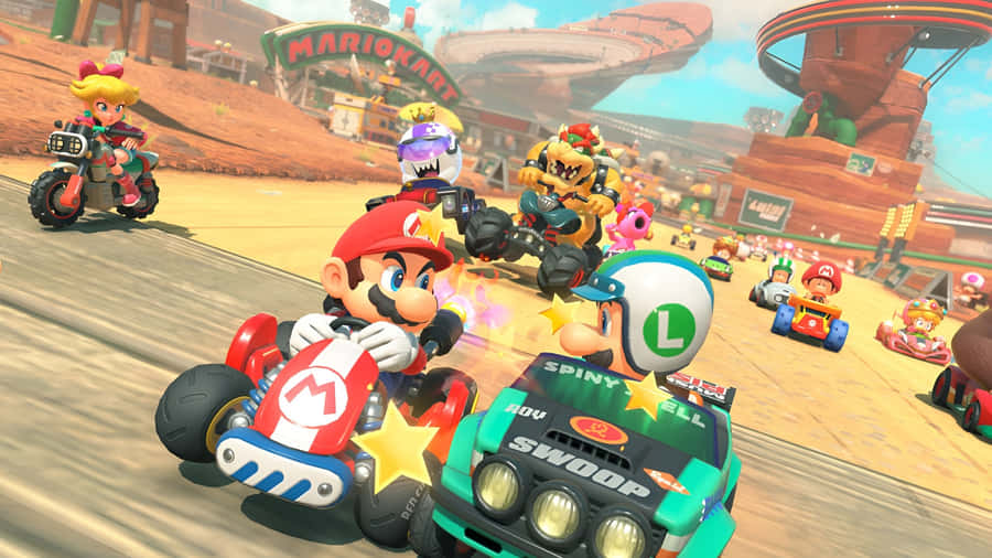 Mario Kart World Race Wallpaper