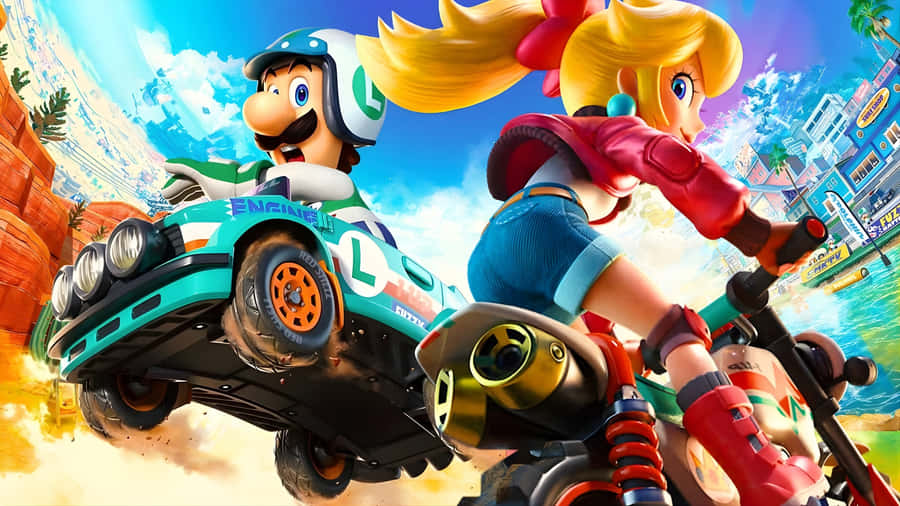 Mario Kart World Racing Wallpaper