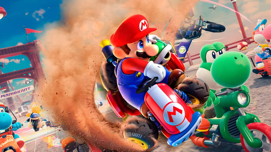 Mario Kart World Racing Wallpaper