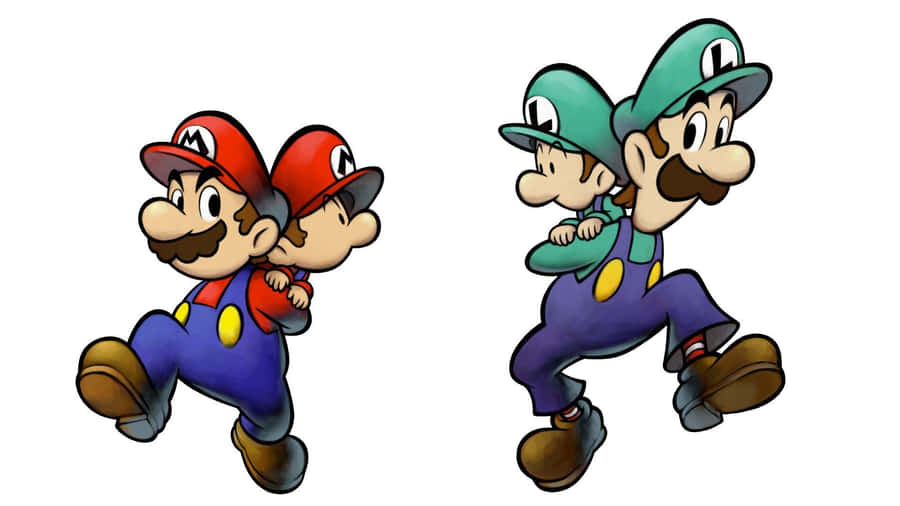 Marioand Luigi Carrying Baby Versions Wallpaper