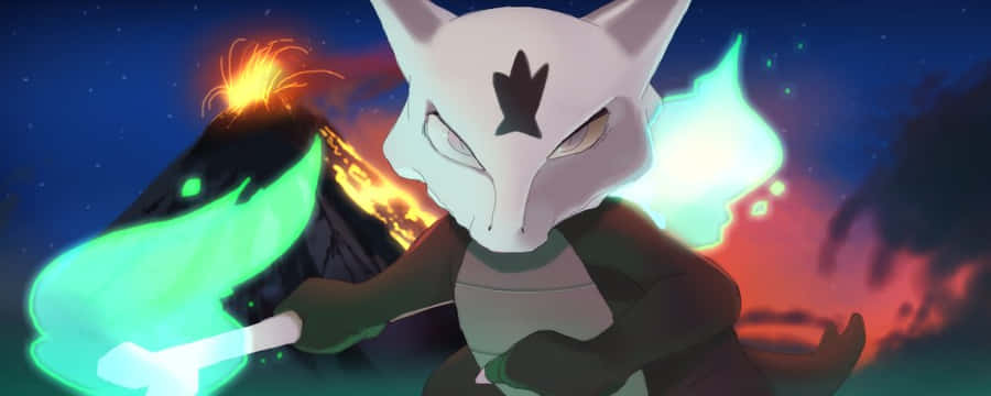 Marowak With Volcano Wallpaper