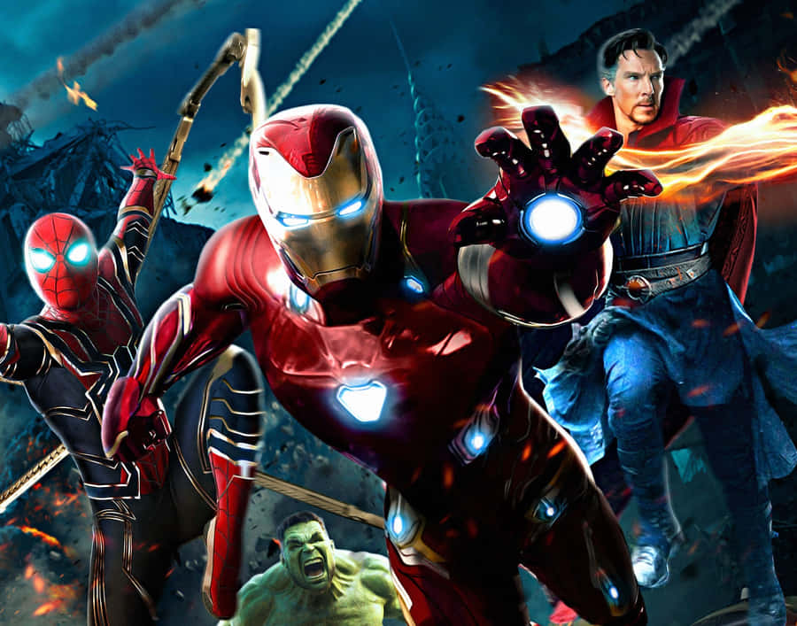 Marvel Heroes Action Pose Wallpaper