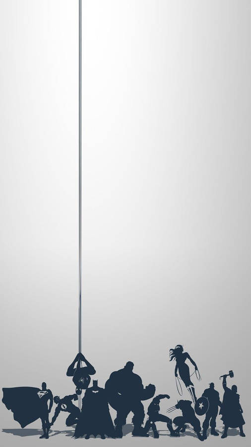 Marvel Phone Silhouette Wallpaper