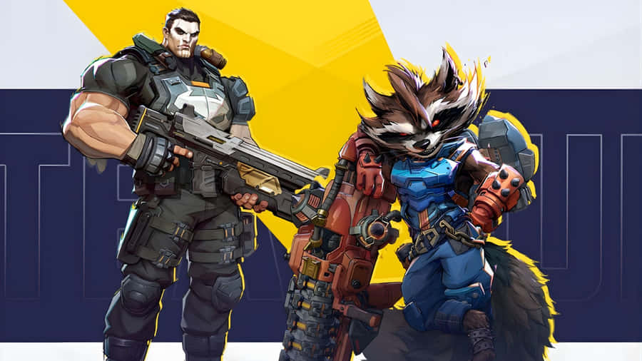 Marvel Rivals Rocket And Soldier Wallpaper