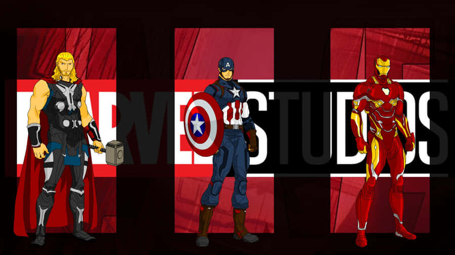 Marvel Trio Thor Captain America Iron Man Wallpaper