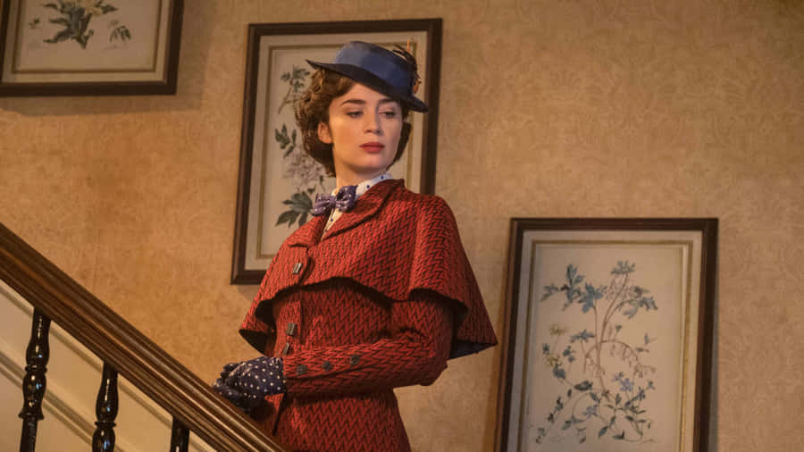 Mary Poppins Returns Staircase Pose Wallpaper
