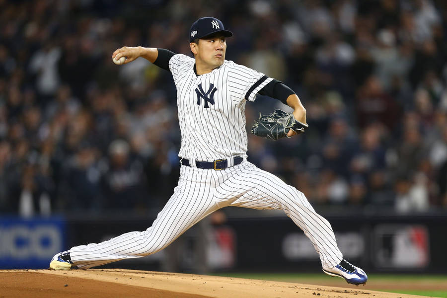 Masahiro Tanaka Epic Wide Stance Throw Wallpaper