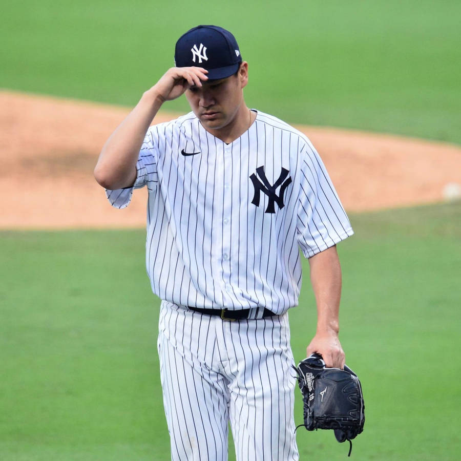 Masahiro Tanaka In Pinstripe Yankees Uniform Wallpaper