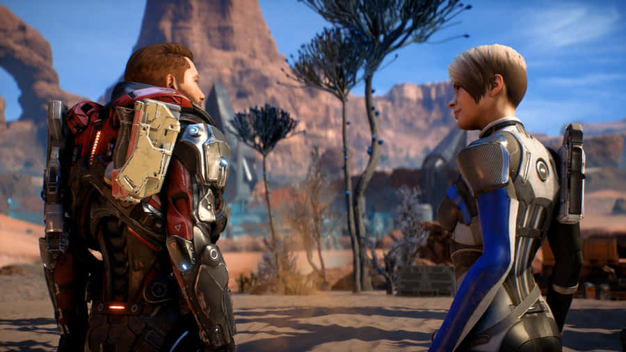 Mass Effect Andromeda Action Scene Wallpaper