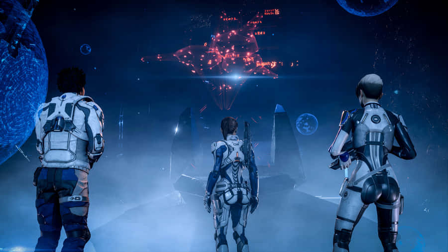 Mass Effect Characters United In Action Wallpaper