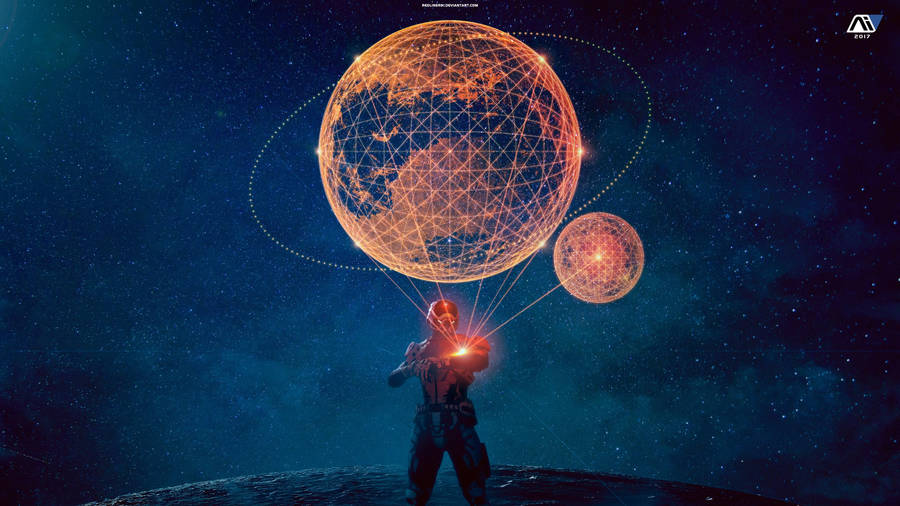 Mass Effect Holographic Planet Wallpaper