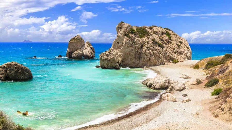 Massive Corals And Stones In Paphos Beach Wallpaper