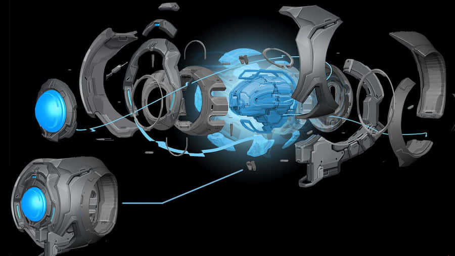 Master Chief Encounters 343 Guilty Spark In A Mysterious Forerunner Installation. Wallpaper