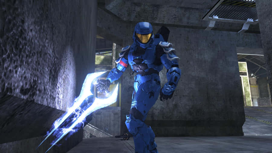 Master Chief Wielding The Iconic Halo Energy Sword Wallpaper