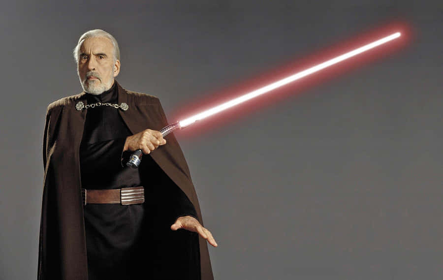 Masterful Count Dooku Wielding His Iconic Lightsaber Wallpaper
