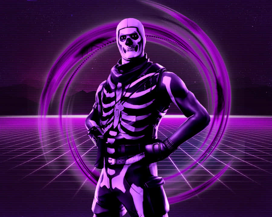 ‘match Your Style With The Iconic Purple Skull Trooper’ Wallpaper