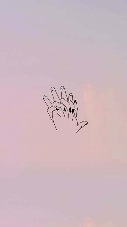 Matching Anime Couple Hand Lock Wallpaper