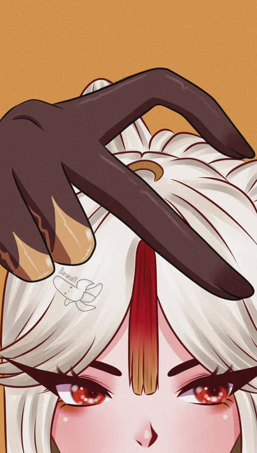 Matching Anime Ningguang Heart Hand Wallpaper