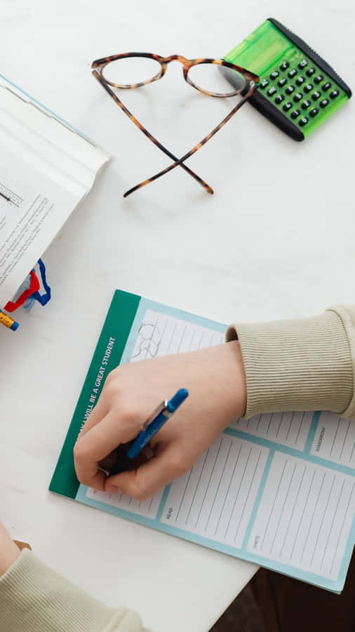 Math Study Session Desk Setup Wallpaper