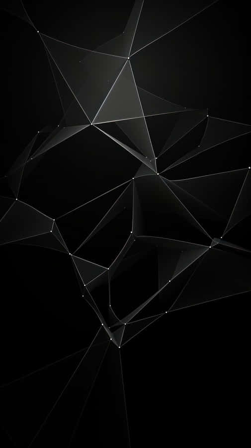 Matte Black Geometric Design Wallpaper