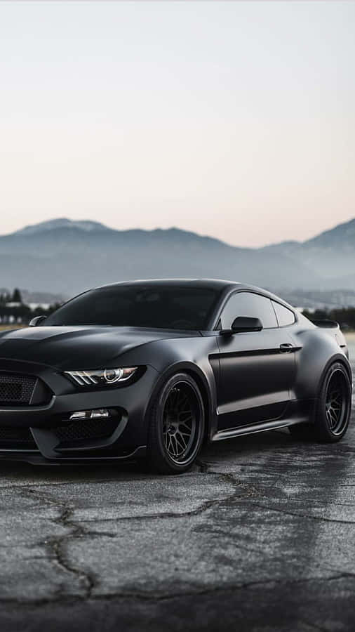 Matte Black Mustang Profile Wallpaper