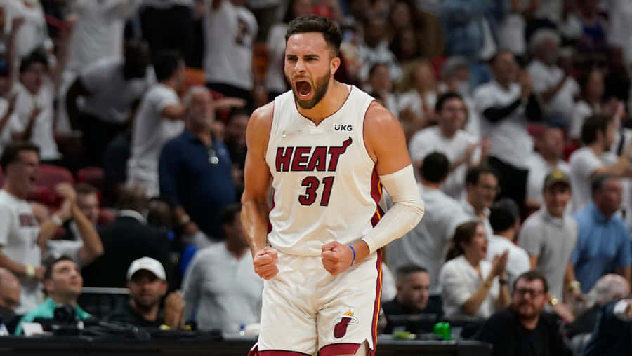 Max Strus Celebration Miami Heat Game Wallpaper