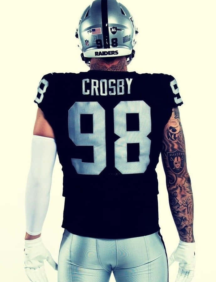 Maxx Crosby Black Raiders Football Jersey Wallpaper
