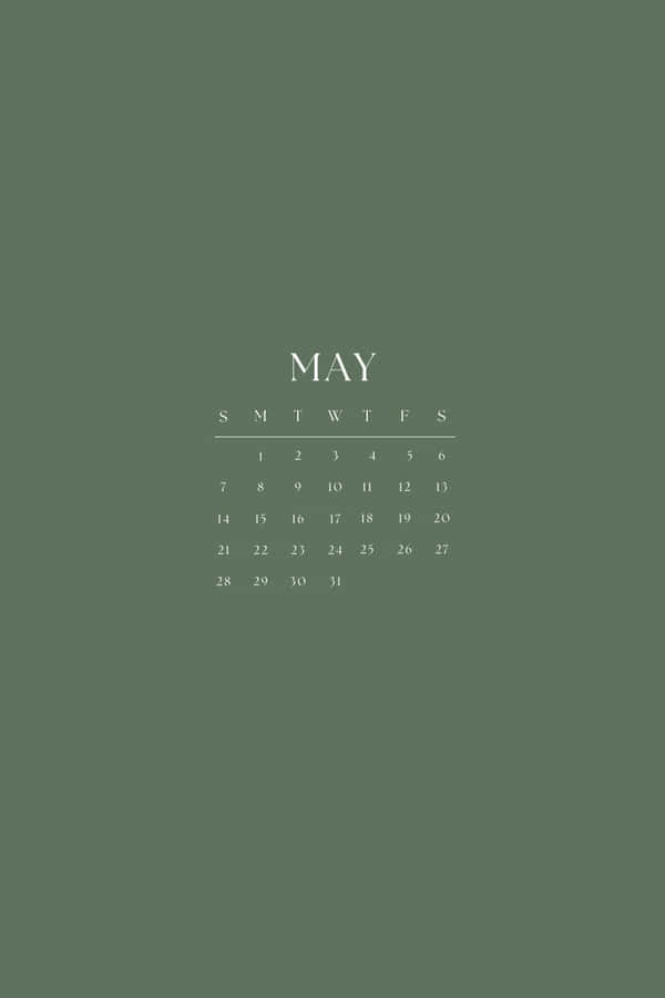 May Minimalist Aesthetic Calendar Wallpaper