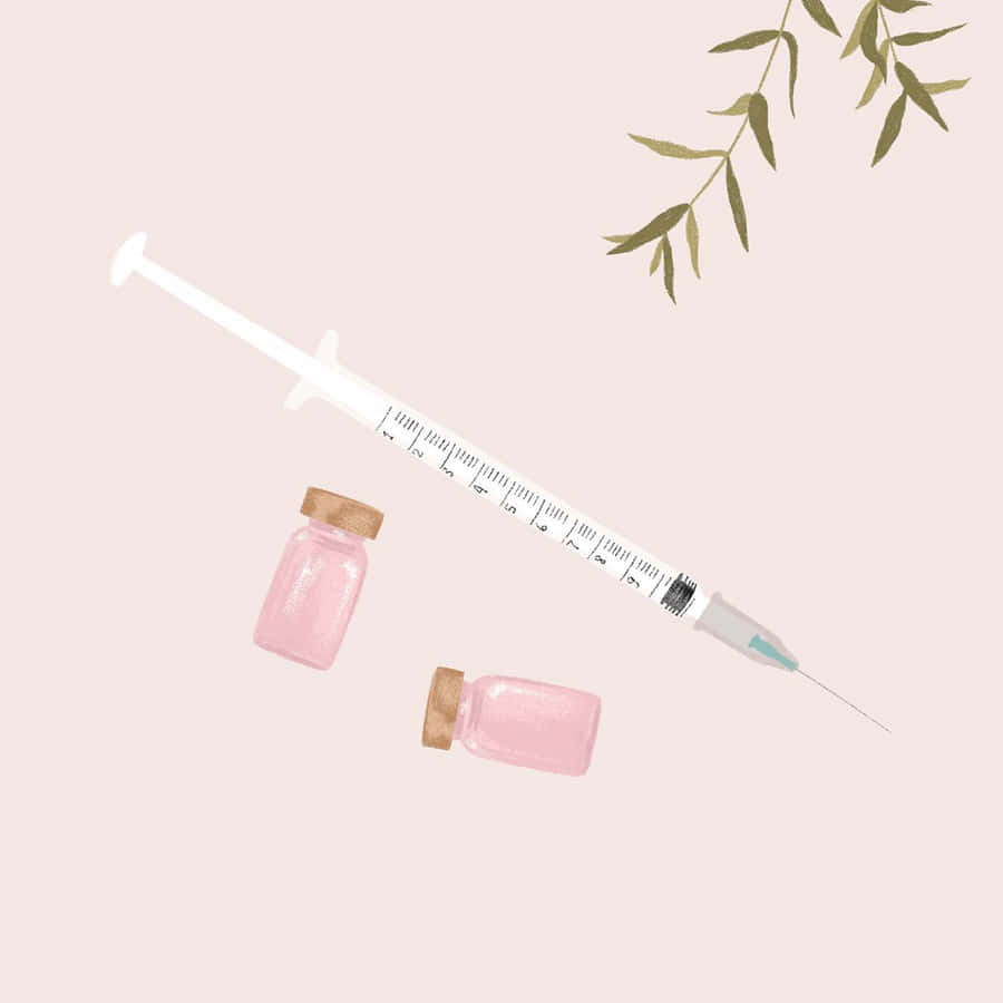 Medical Syringeand Vials Illustration Wallpaper