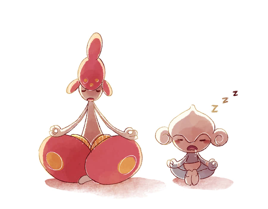 Medicham With Meditite Wallpaper