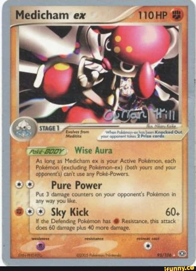 Meditite Evolved Medicham Card Wallpaper