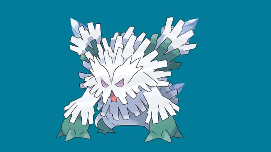 Mega Abomasnow In Blue Background Wallpaper