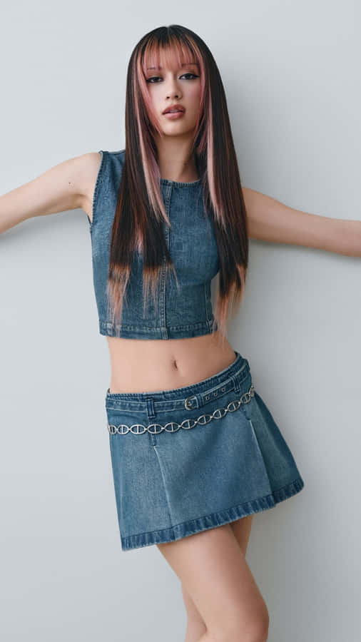 Megan Katseye Denim Fashion Wallpaper