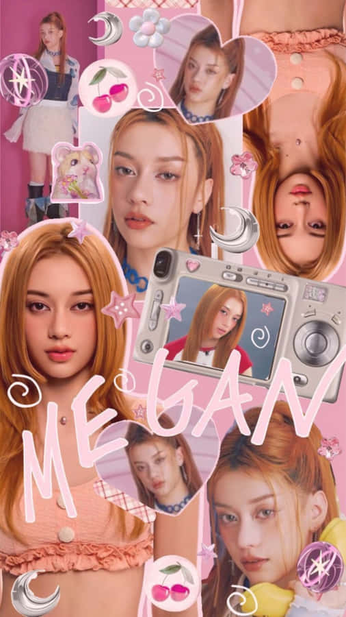 Megan Katseye Style Collage Wallpaper