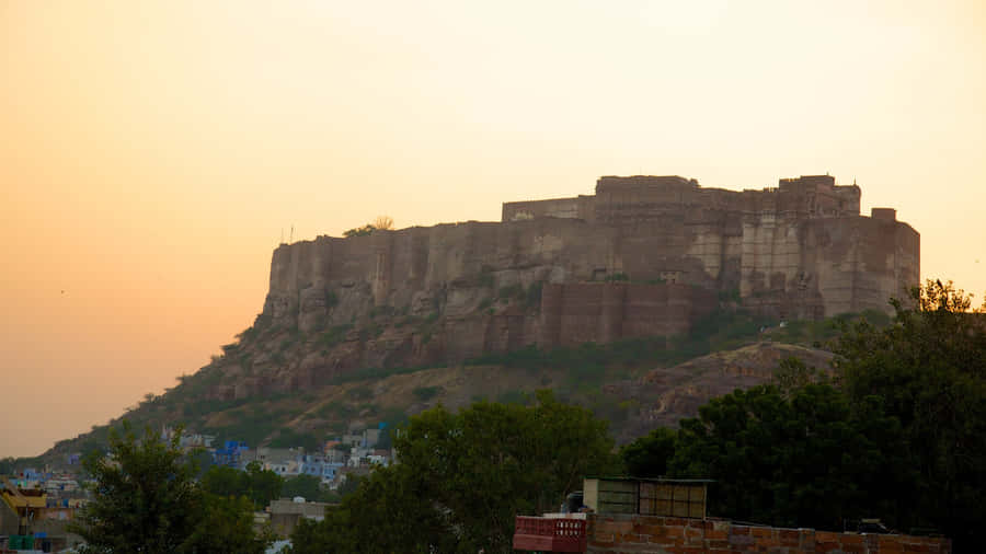 Mehrangarh Fort Sunset Sky Wallpaper