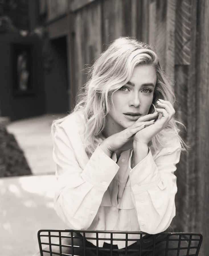 Melissa Roxburgh Blackand White Portrait Wallpaper