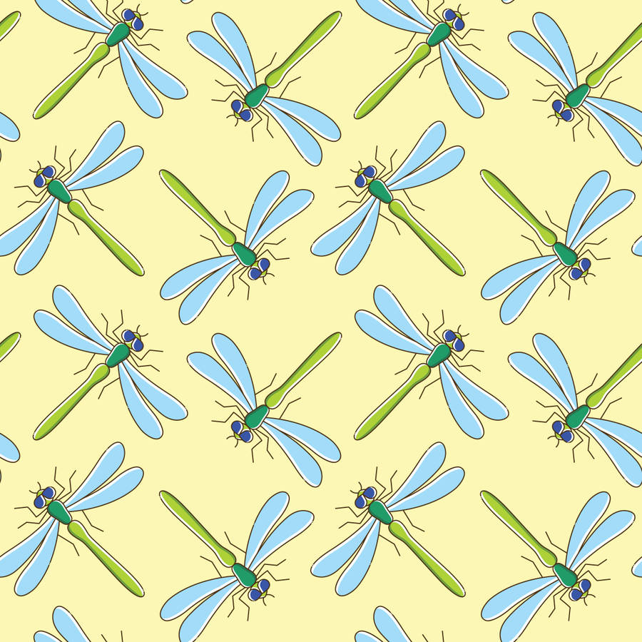 Mellow Dragonfly Pattern Wallpaper